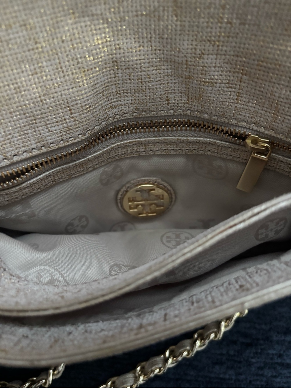 Tory Burch Metallic Gold Chain Crossbody Bag - Picture 7 of 14